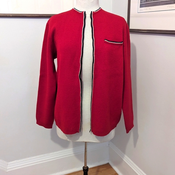 Vintage French Ski Wool Red Sweater by Montant - Picture 2 of 6